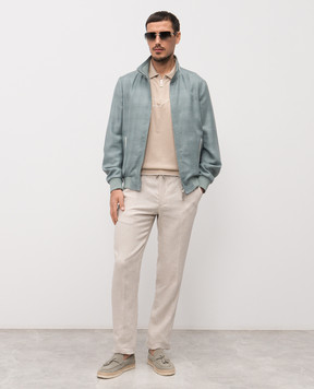 Stefano Ricci Green cashmere, silk and linen check jacket MZJ6100020C169HA