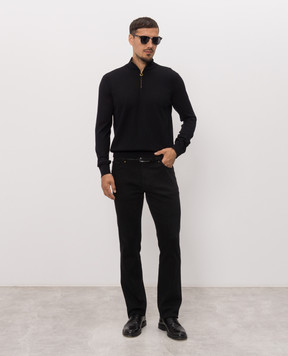 Stefano Ricci Black cashmere jumper with pattern W505046L01W26306