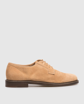 Brunello Cucinelli Brown suede derby shoes MZUPAIT654