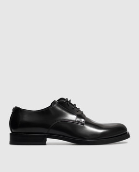 Dolce&Gabbana Black leather derby shoes with DG monogram A10888A1203