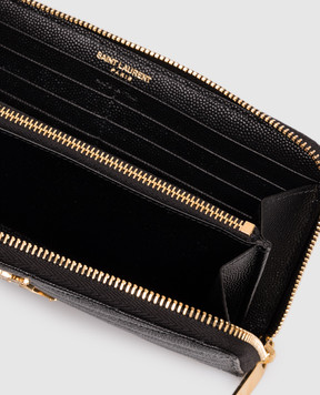 Saint Laurent Black leather wallet with monogram logo 358094BOW01