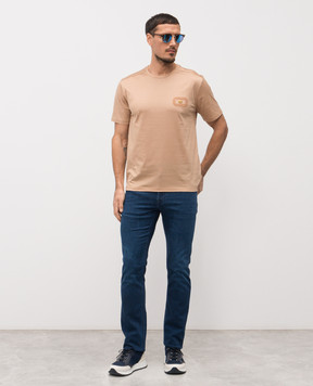 Stefano Ricci Brown T-shirt with logo MNH6104960TE0001