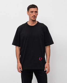 Bottega Veneta Black T-shirt with textured embroidery 864789V6F40