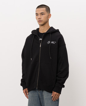 Off-White Black sports jacket with logo embroidery 44MBE015F26F001