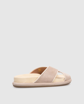 Santoni Beige suede flip-flops WHXA72177GOMNUPI