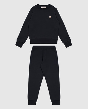 Moncler ENFANT Children's blue tracksuit with logo embroidery L29548M00016899PS