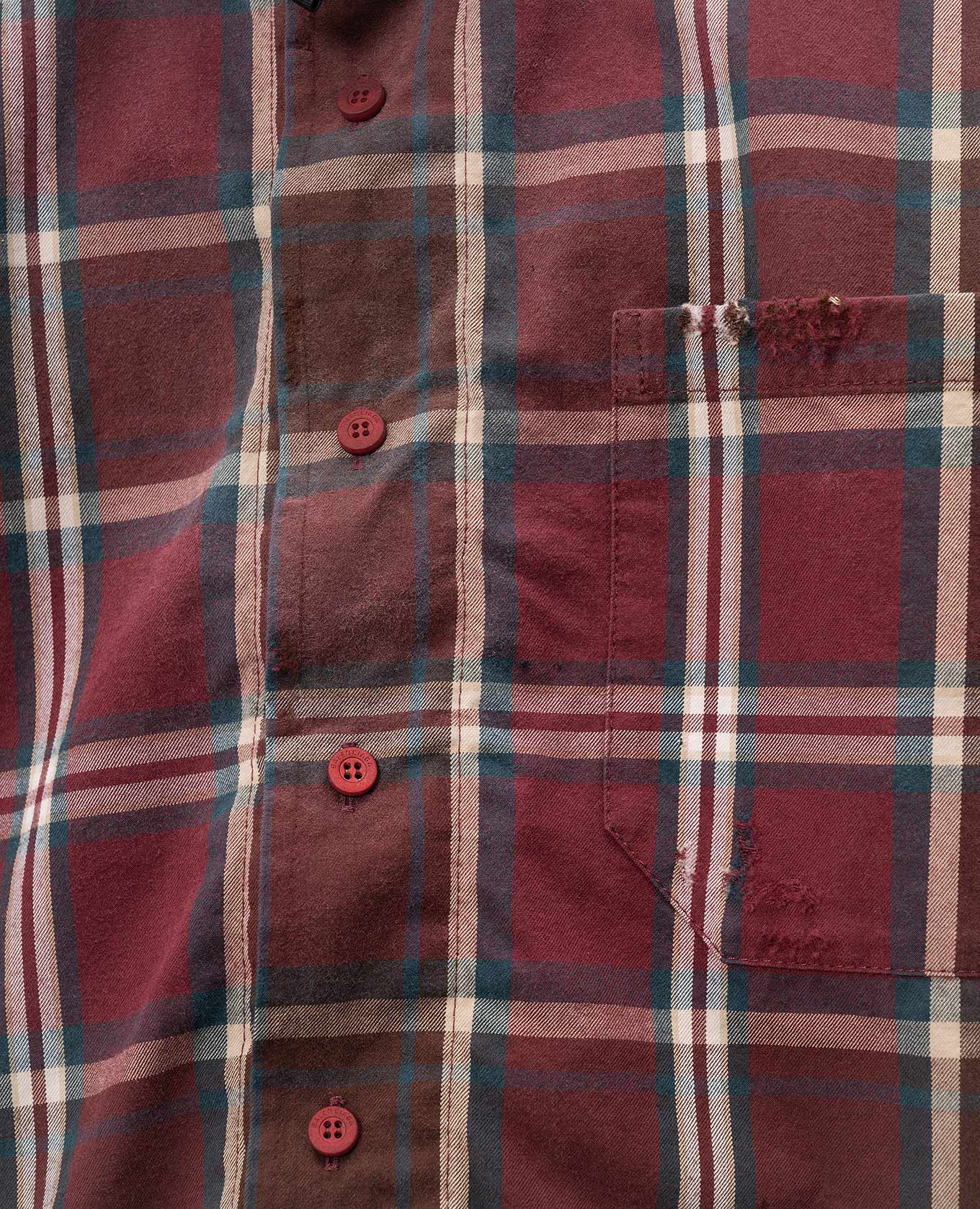 Burgundy checkered shirt with vintage effect Balenciaga 5