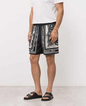 Balmain Black Foulard shorts HH1PA145VJ07