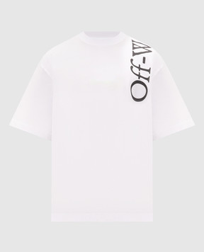 Off-White White T-shirt with contrast logo 44MAA120F26J010