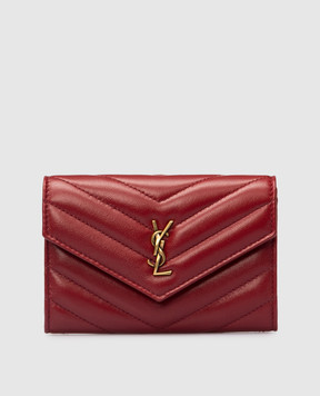 Saint Laurent Burgundy leather wallet CASSANDRE 863726AAEAX