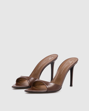 Giuseppe Zanotti Intrigo brown leather mules I400007