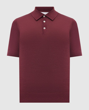 Brunello Cucinelli Burgundy polo with silk MNB805405
