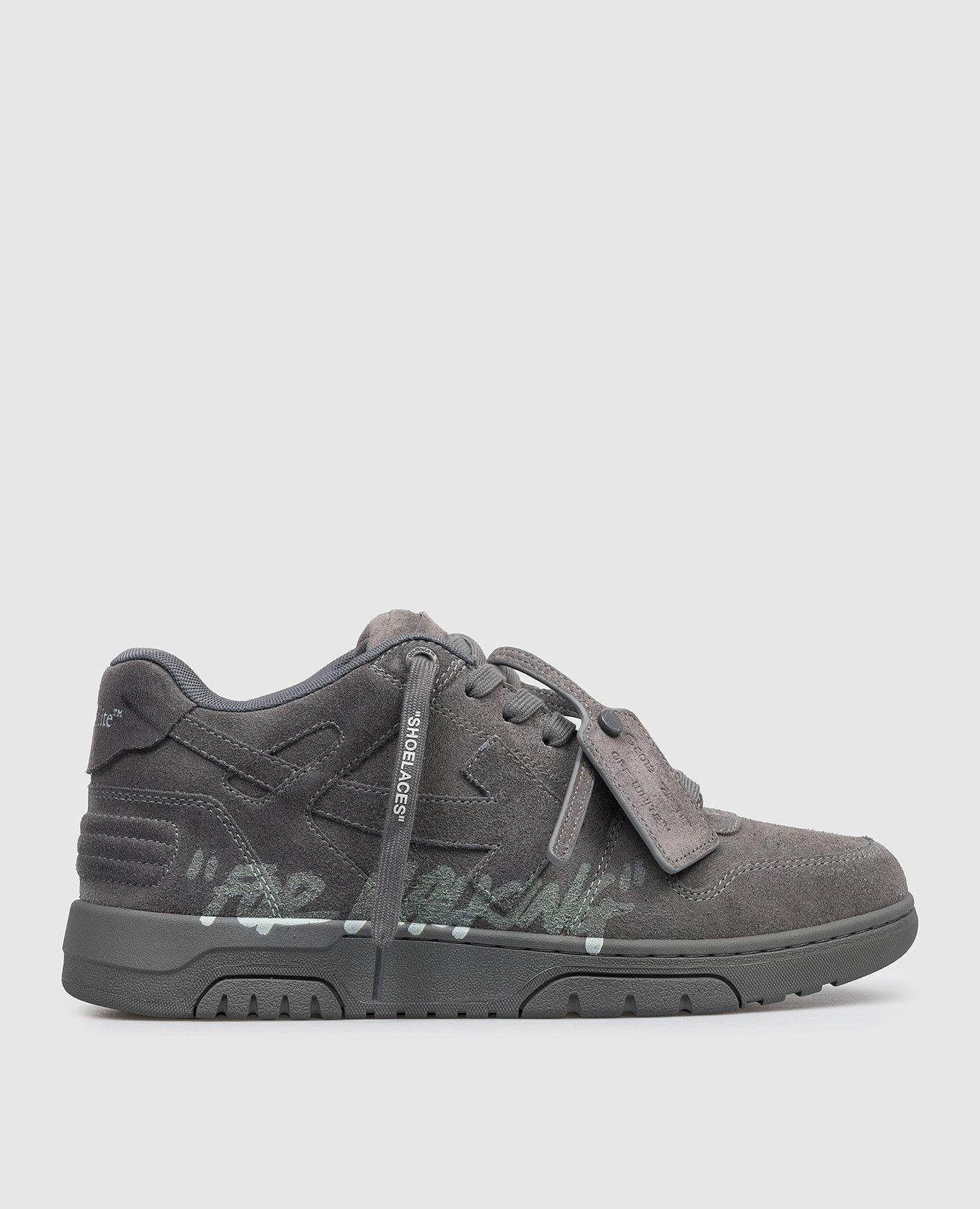 Out Of Office Grey Suede Sneakers Off-White