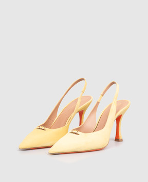 Santoni Yellow suede slingbacks WDBH72106HA2NHZW