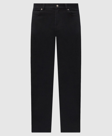 Schwarze Jeans mit Logo-Aufnäher