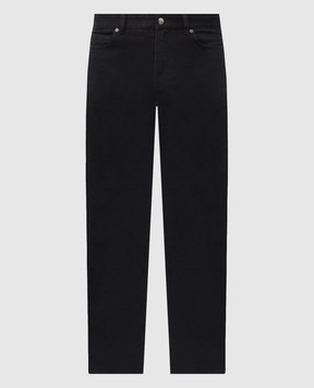 Agnona Black jeans with logo patch T711U5YUC084