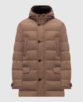 MooRER Brown down jacket SATURNO SATURNOSTP