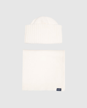 Woolrich Ivory beanie and scarf set in a gift box CFWWAC2041FRUF0706