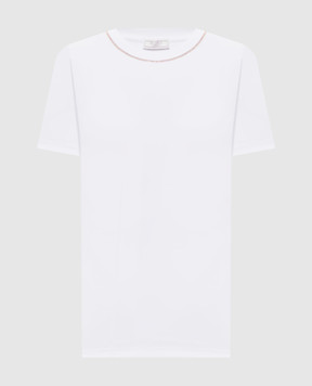 Peserico White T-shirt with lapels S06840J005668