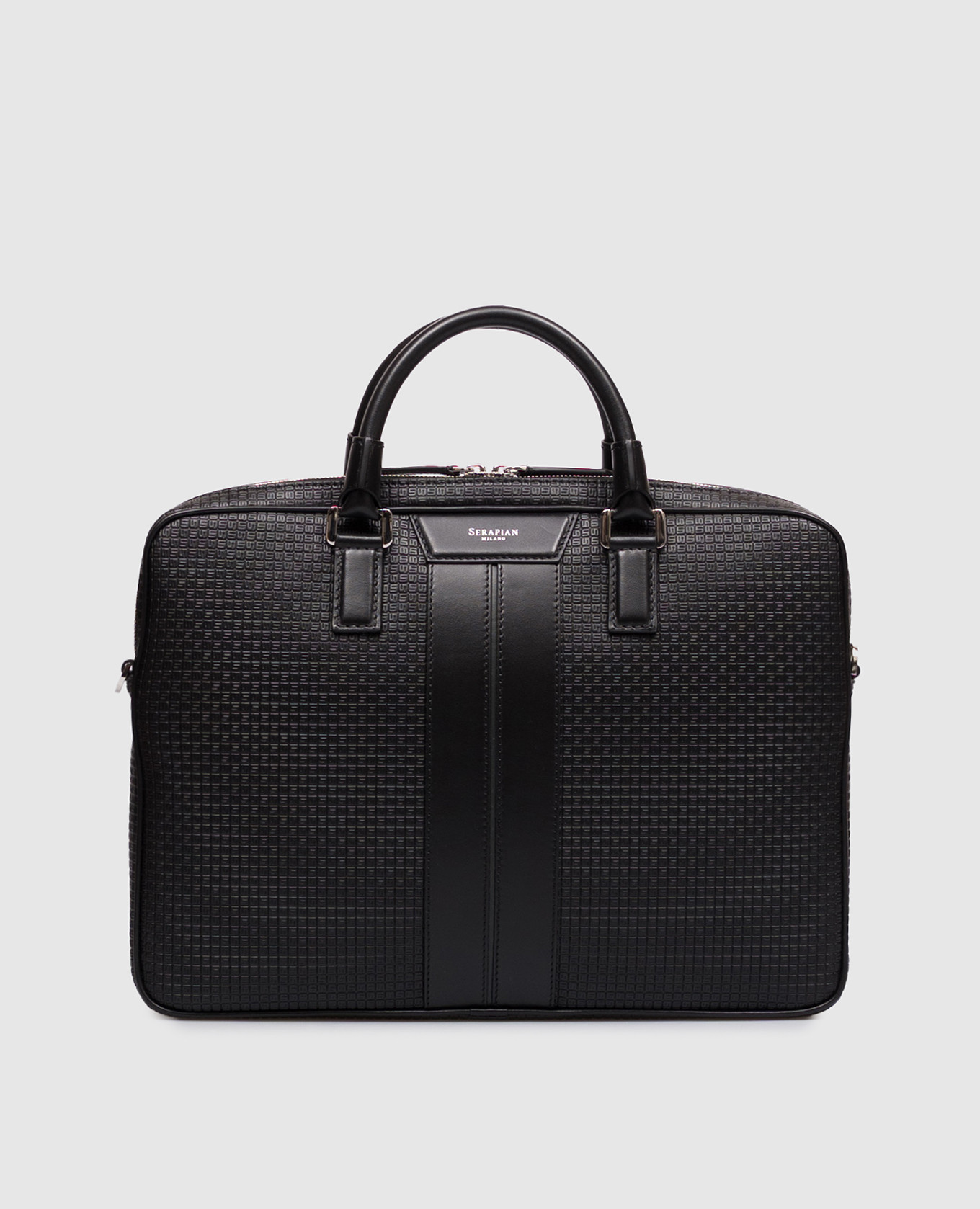 Black leather briefcase