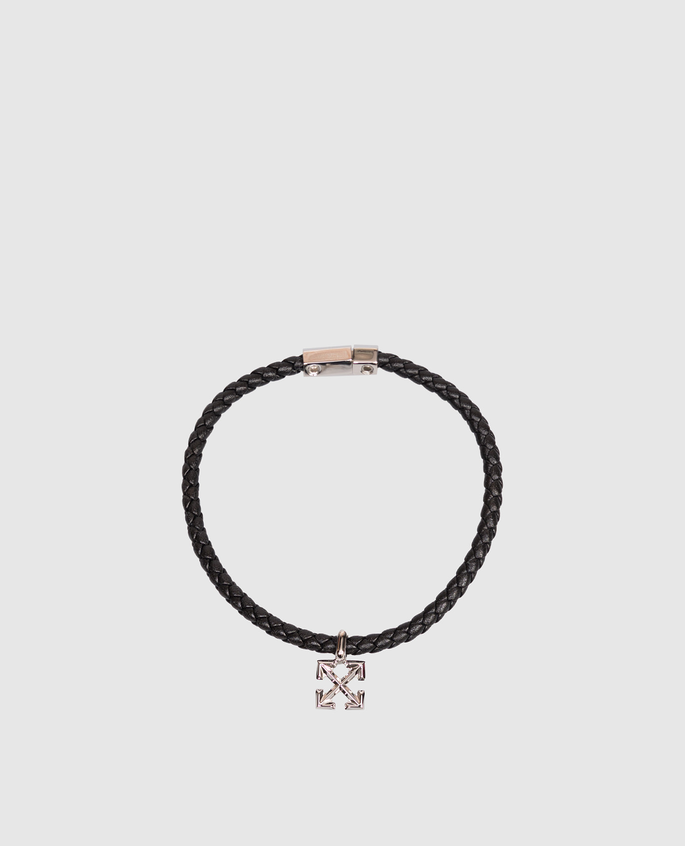 Black leather bracelet with Arrow pendant