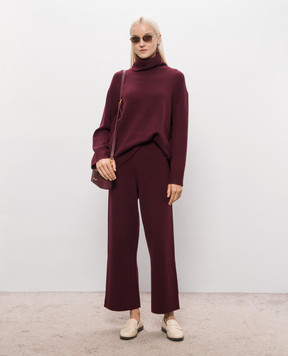 Allude Burgundy wool and cashmere pants 26517614