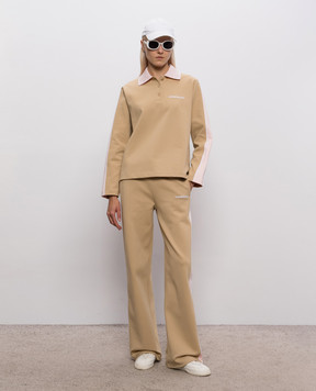 Casablanca Beige sweatshirt with polo collar WPF26JTP46201