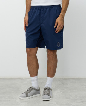 Brunello Cucinelli Blue shorts with logo print MB4223590T