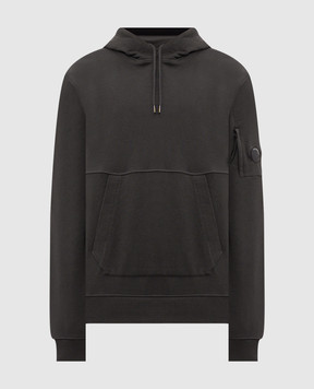 C.P. Company Grey hoodie with logo patch MSS714A005086W