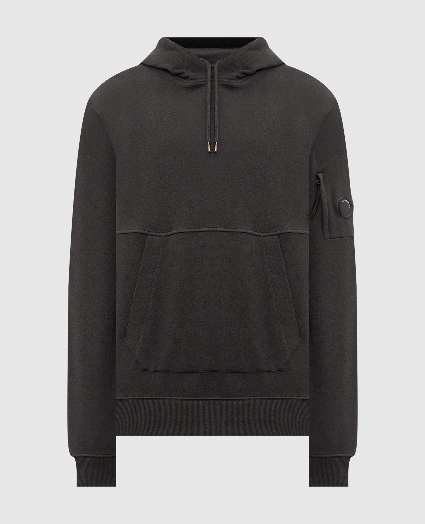 Grey hoodie with logo patch