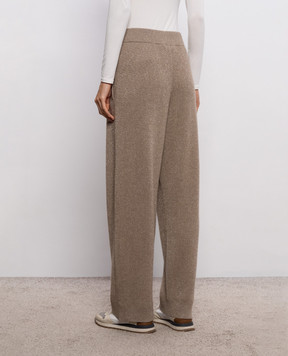 Brunello Cucinelli Brown cashmere lurex sweatpants M1E224779