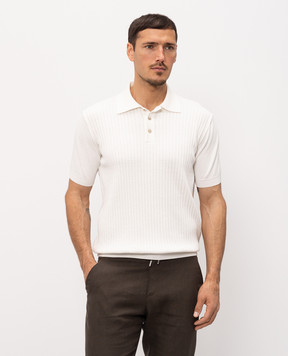 Bilancioni Ivory ribbed polo shirt BE2661054772