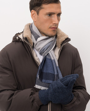 Brunello Cucinelli Blue cashmere gloves MQS95908