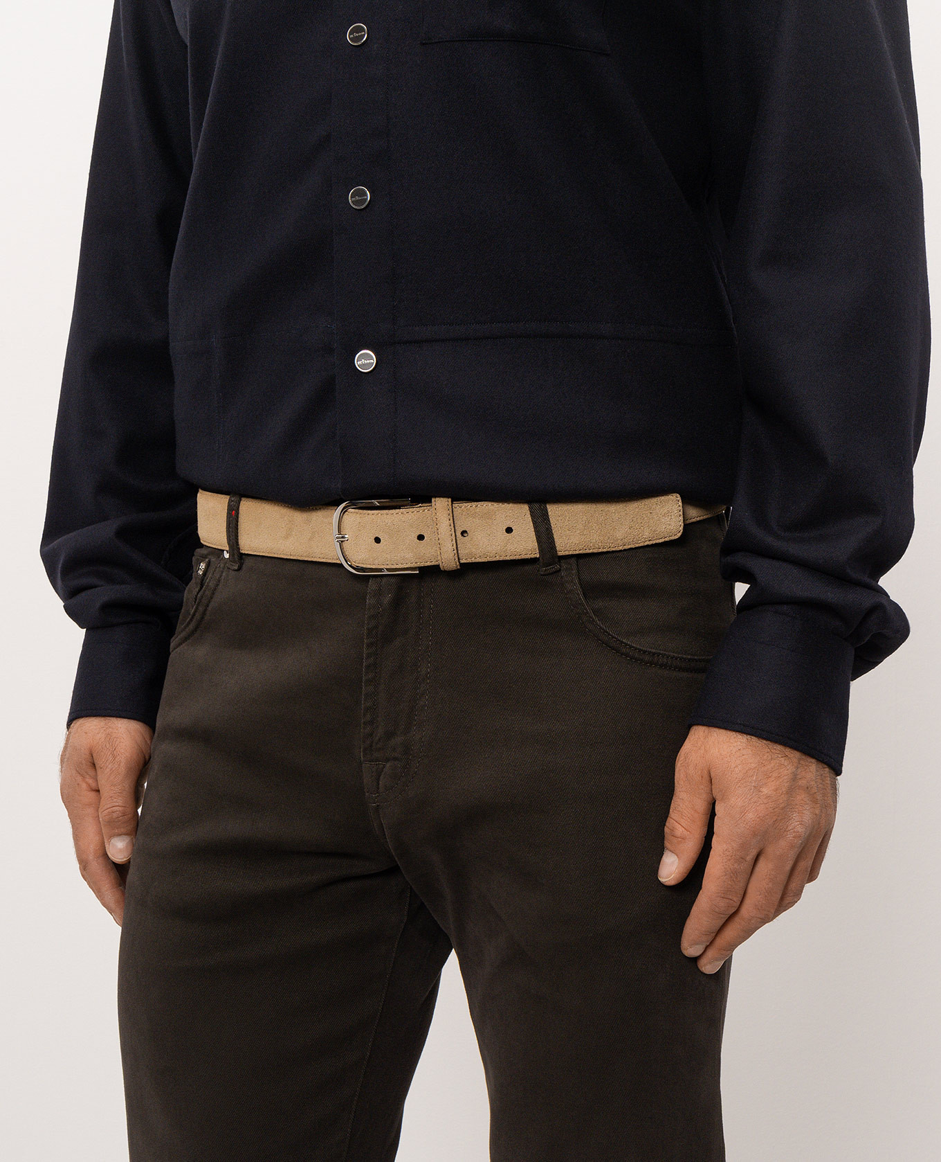 Beige suede belt Santoni 2