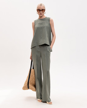 Peserico Green linen top S0819602647