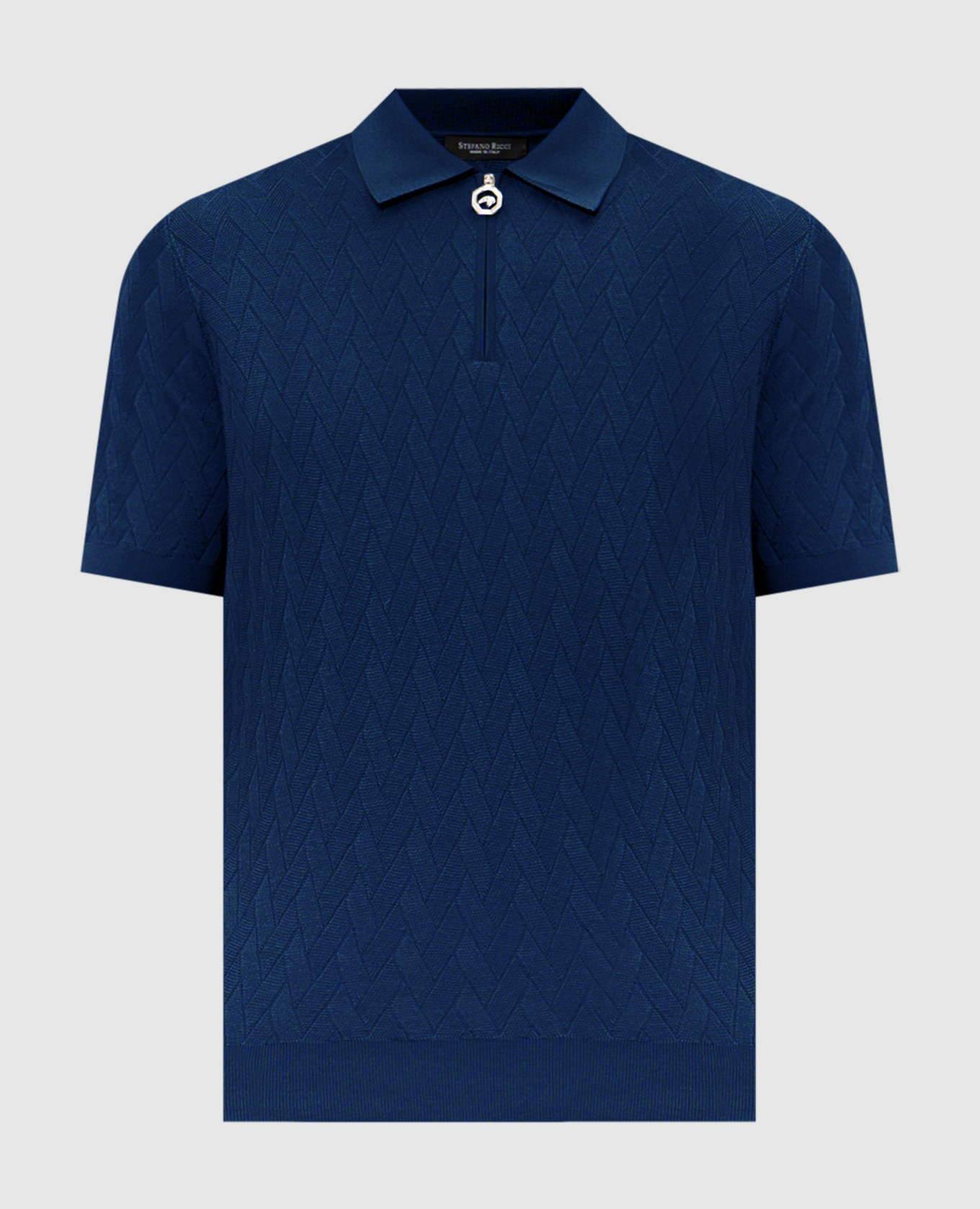 Blue polo with silk