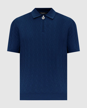 Stefano Ricci Blue polo with silk K818106P31F26172