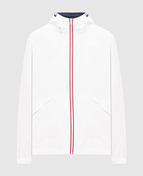 Brunello Cucinelli White sports windbreaker with logo patch MB4227942
