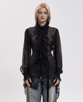 Ann Demeulemeester Barah black silk blouse B0014537FA239