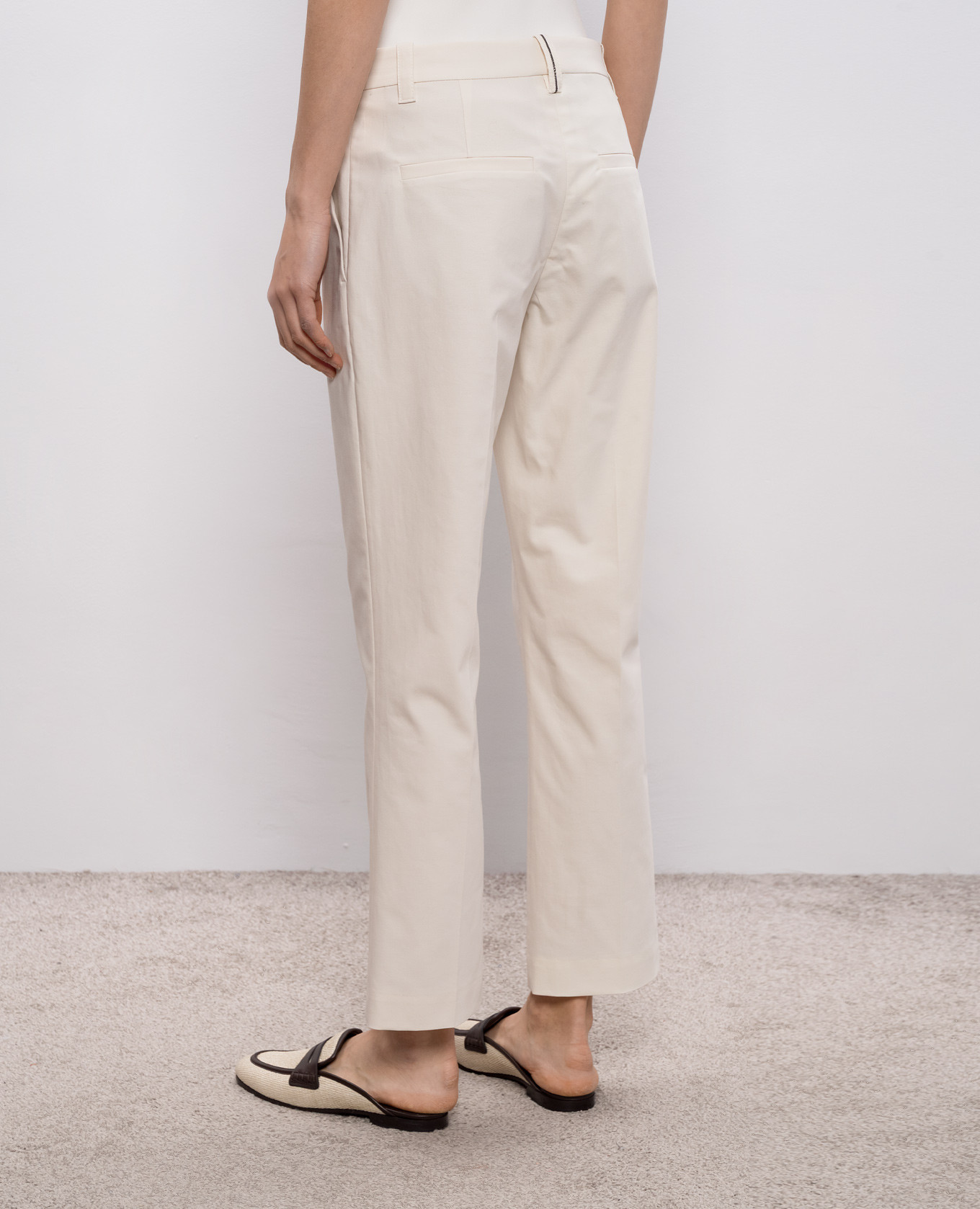 

Ivory pants with monil chain Brunello Cucinelli, Beige