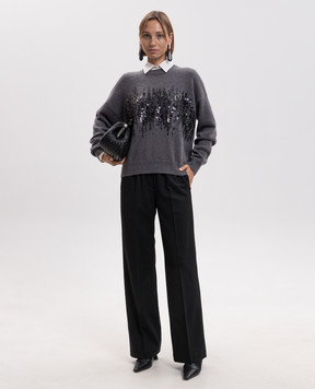 Peserico Gray alpaca wool sweater A99835F07RL9100