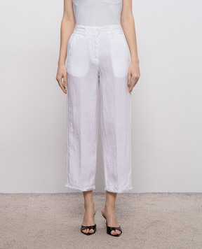 Peserico White linen pants M04393T001617