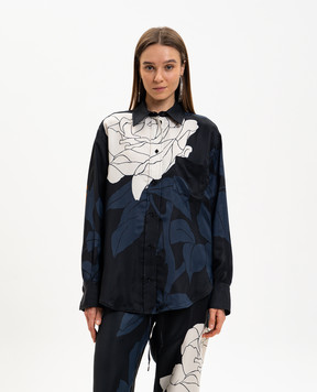 Victoria Beckham Black blouse with floral print 1224WSH005278R