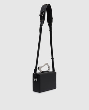 Heliot Emil Black leather bag with logo print 15041
