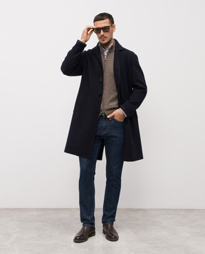 Stefano Ricci Blue wool coat M1ZSDB4000W0001P