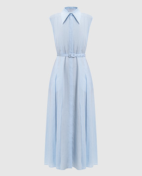 Gabriela Hearst Durand blue linen shirt dress X004204ALA003