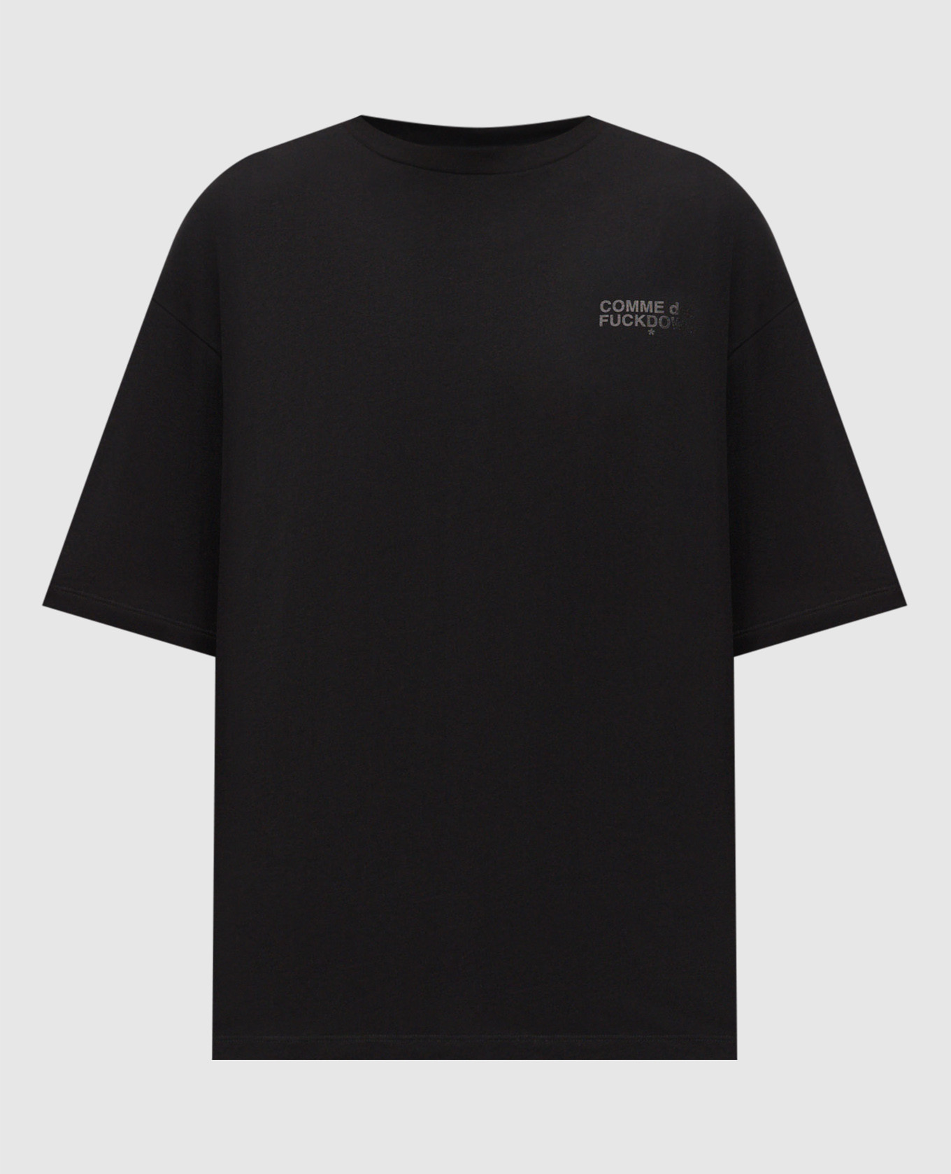 

Black T-shirt with logo and emblem print Comme des Fuckdown