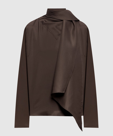 Brown GALA silk blouse