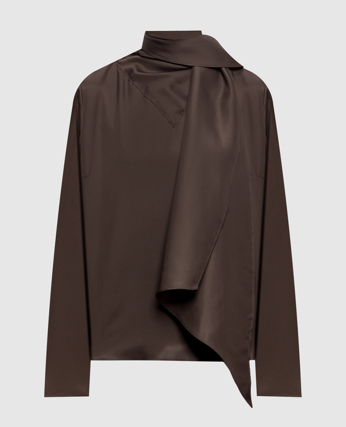 Bruine GALA zijden blouse