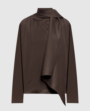 Loulou de Saison Brown GALA silk blouse GALA